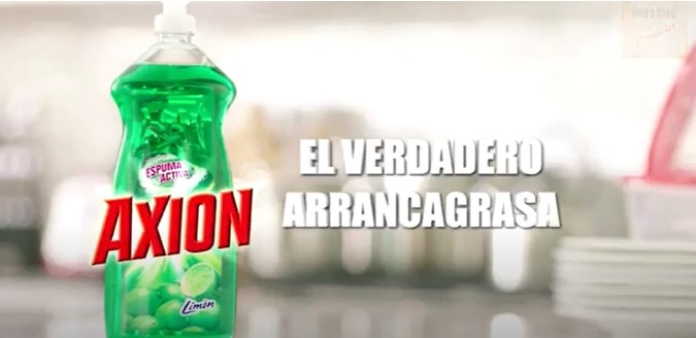 100 anuncios publicitarios con eslogan: Mejores slogans. Lavaplatos Axion: El verdadero arrancagrasa.