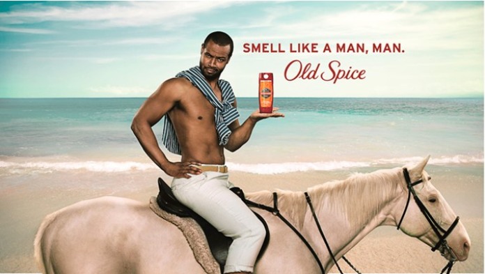 100 anuncios publicitarios con eslogan: Mejores slogans. Fragancia Old Spice: Huele como un hombre, ¡hombre!