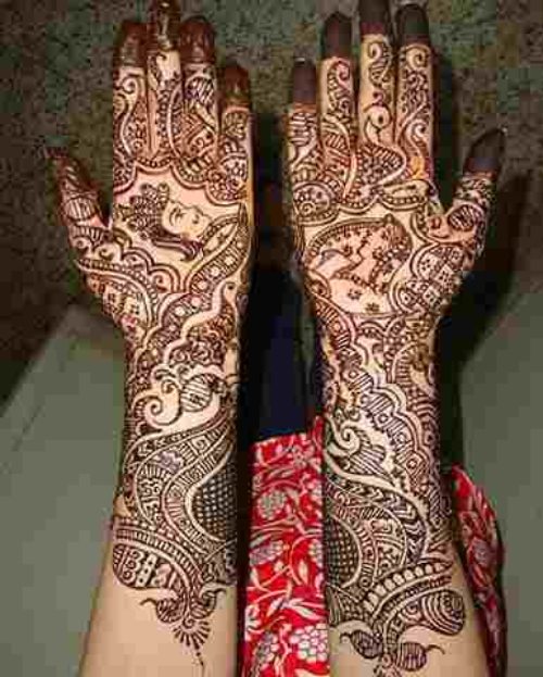 Arte indio. Decoración corporal Arte Mehndi. 