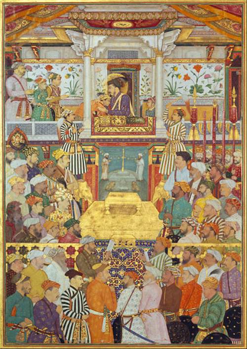 Arte indio. Coronación de Shah Jahan. Entre 1630 y 1657. Autor: Bichitr. Colección Privada.
