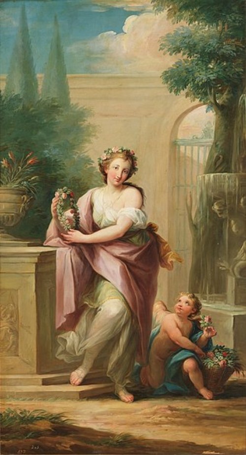 Autores neoclásicos. a Primavera (1805-1806). La obra representa a la diosa Flora como encarnación de la primavera. Museo del Prado.