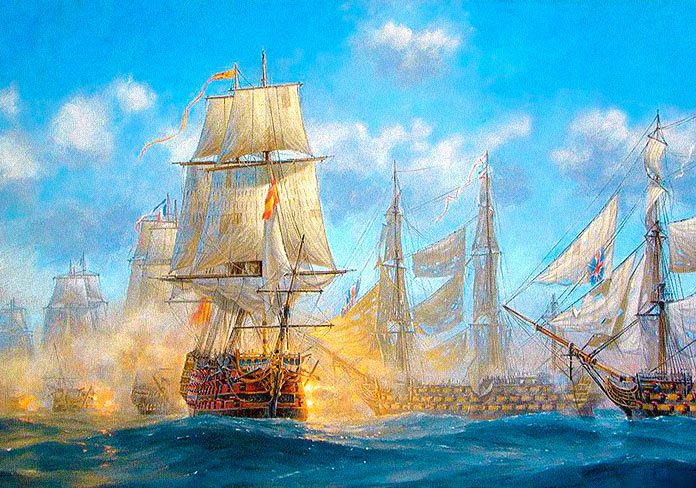 Combates navales. La batalla de Trafalgar