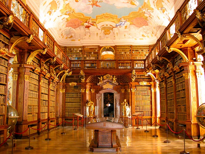 Interior de la Biblioteca de la Abadía de Melk, Austria