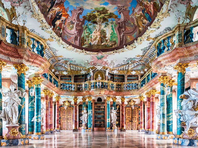 Biblioteca de la Abadía de Wiblingen, Ulm, Alemania