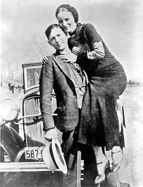 Fotografía real de Bonnie Parker y Clyde Barrow