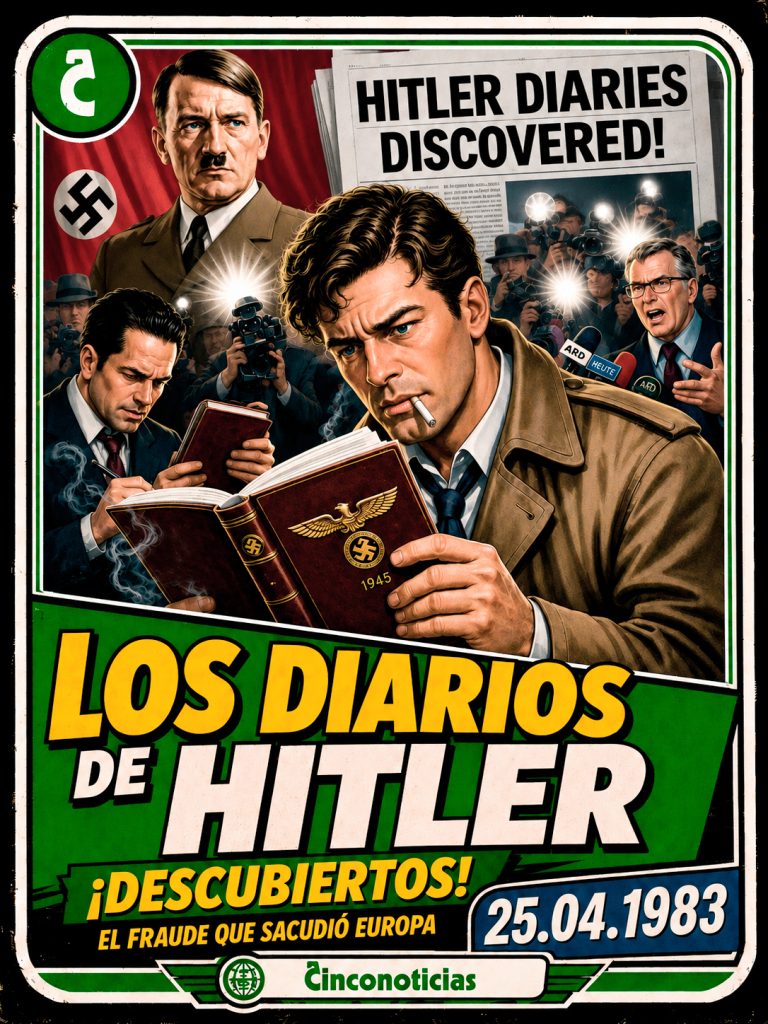 Tarjeta coleccionable Cinco Noticias "Los diarios de Hitler" de 1983