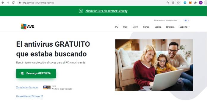 Ejemplos de software: AVG Antivirus