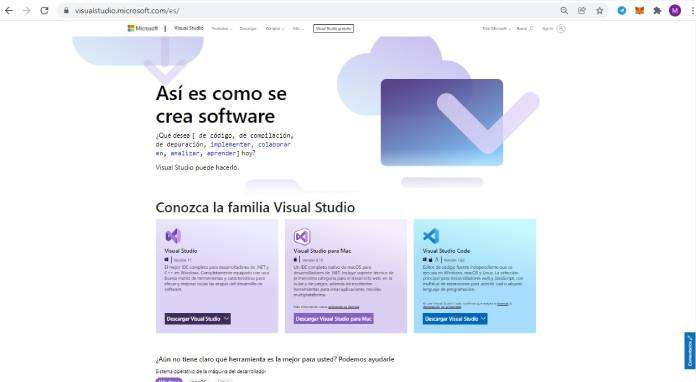 Ejemplos de software: Microsoft Visual Studio