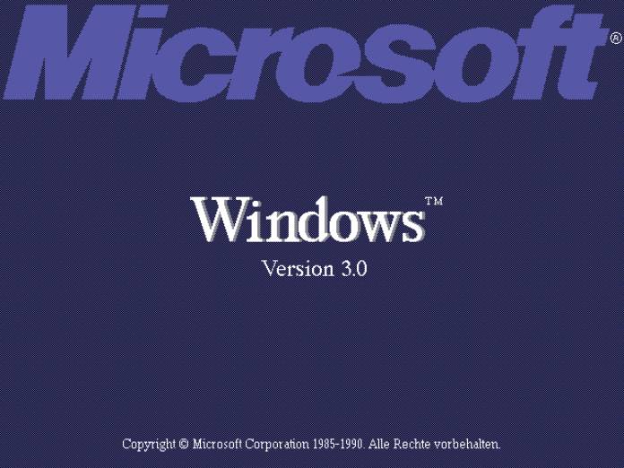 Imagen de la pantalla de inicio alemana de Windows 3.0
