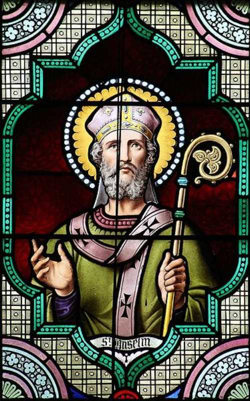 Filósofos cristianos. San Anselmo de Canterbury en una vidriera inglesa del siglo XIX.