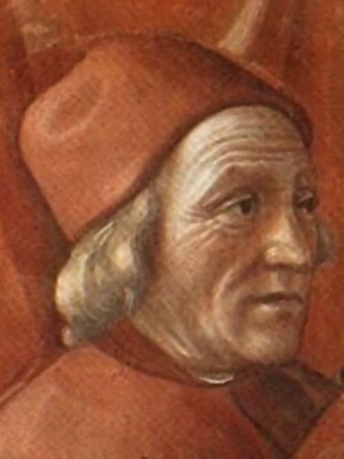 Filósofos cristianos. Marsilio Fisino. Autor: Domenico Ghirlandaio. 1486-1490. Fresco ubicado en la Capilla Tornabuoni. Florencia, Italia.