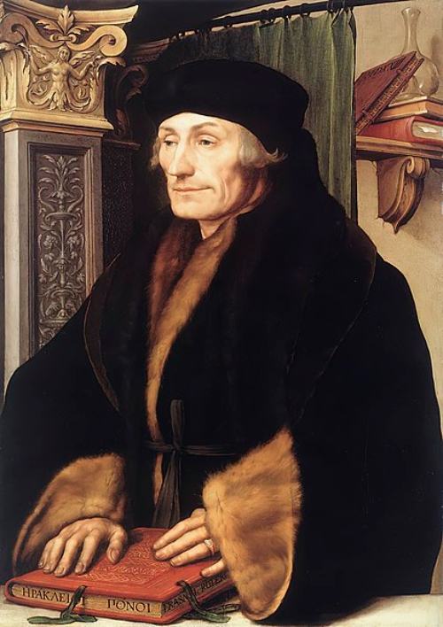 Filósofos humanistas. Erasmo de Róterdam. 1523. Autor: Hans Holbein the Younger. Galeria Nacional, Londres.