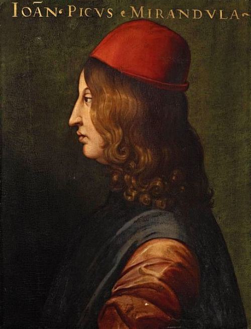 Filósofos humanistas. Giovanni Pico della Mirandela. Siglo XV. Autor: Cristofano dell´Altissimo. Galería degli Uffizi. Firenze.