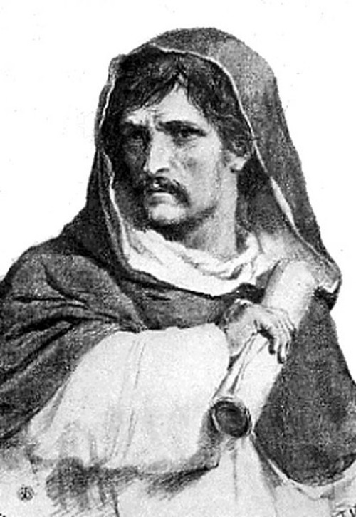 Filósofos italianos. Giordano Bruno. Autor desconocido. Fotocopia del original.