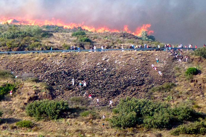 Incendio forestal en Girona, 2012