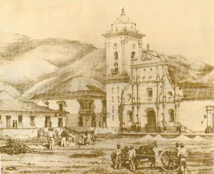 Historia de Venezuela. Catedral de Caracas en la Plaza Mayor. Comienzos del período colonial.