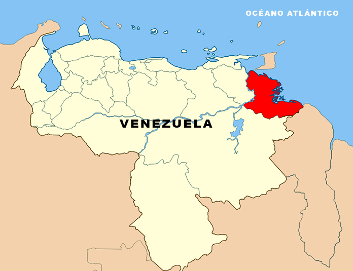 Mapa de Venezuela con el Delta de Orinoco