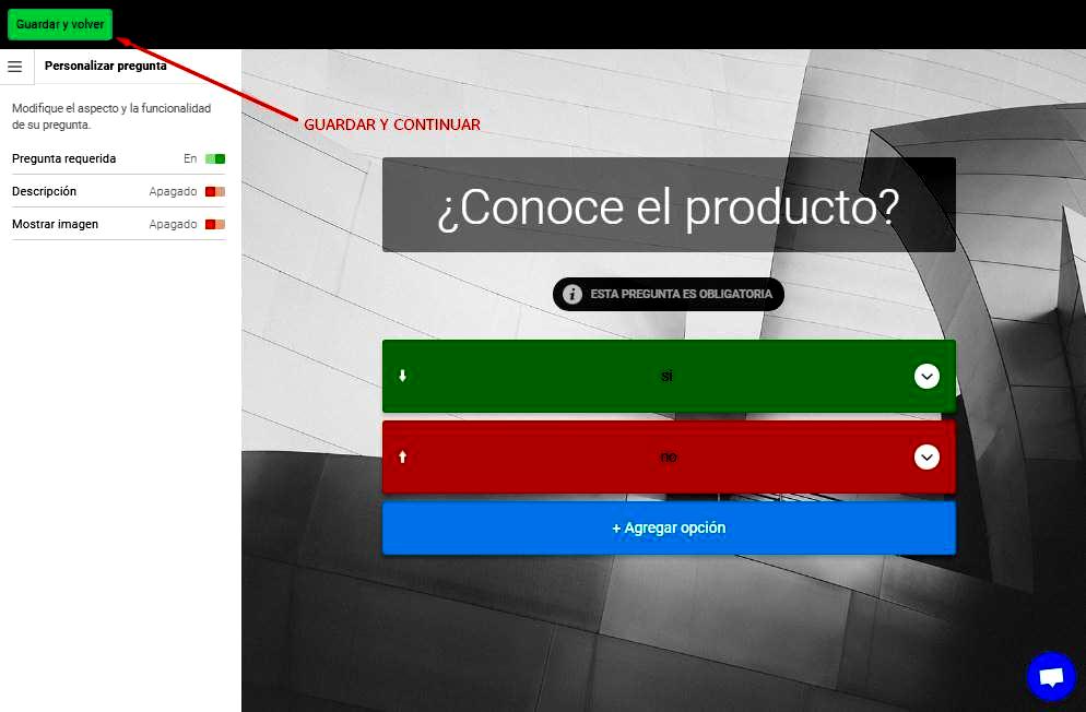 Páginas para hacer encuestas - Guardar encuesta Responster