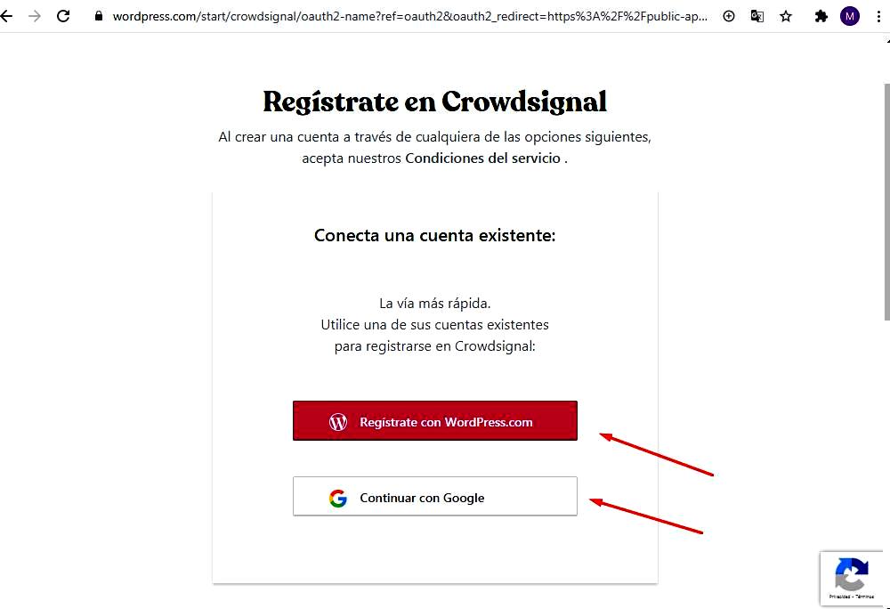 Páginas para hacer encuestas - Registro en plataforma Crowdsignal