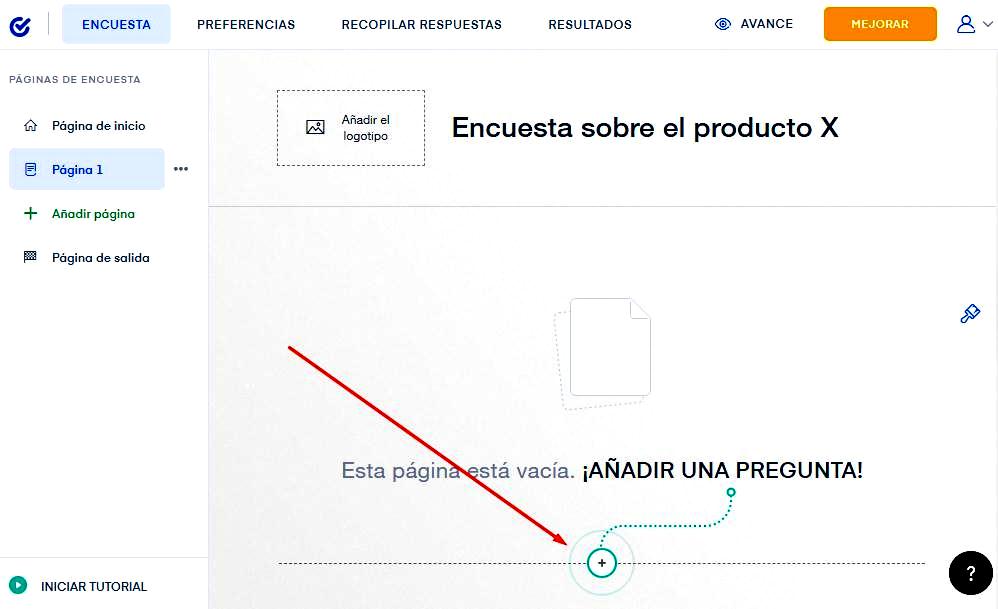 Páginas para hacer encuestas - Añadir pregunta encuesta Survio