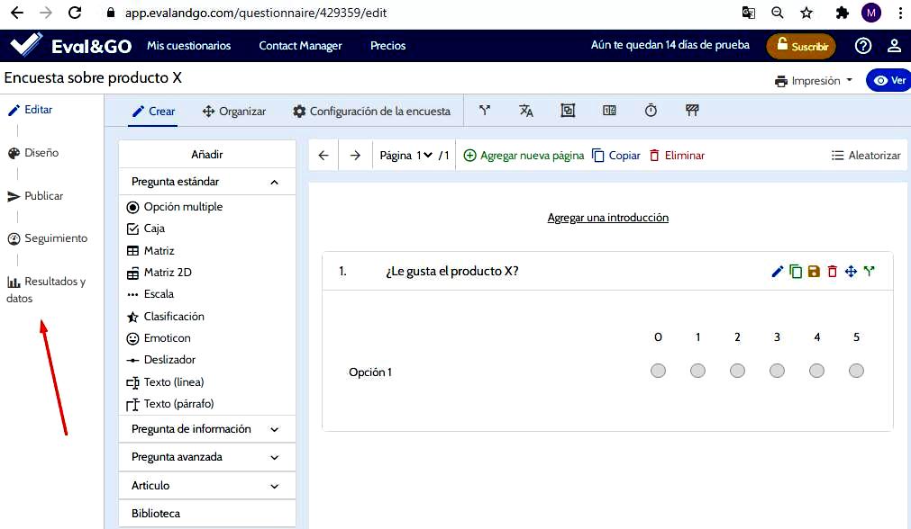 Páginas para hacer encuestas - Configuración de la encuesta