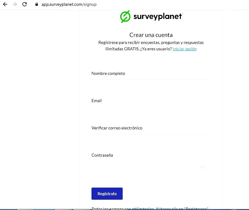 Páginas para hacer encuestas - Crear encuesta Surveyplanet