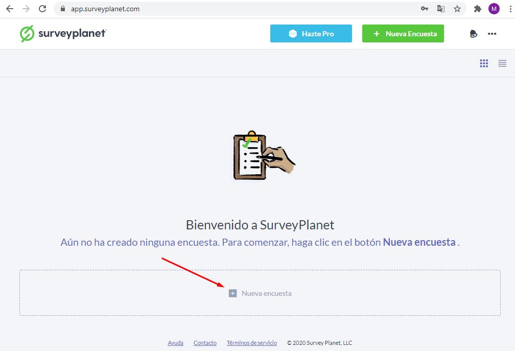 Páginas para hacer encuestas - Crear encuesta Surveyplanet