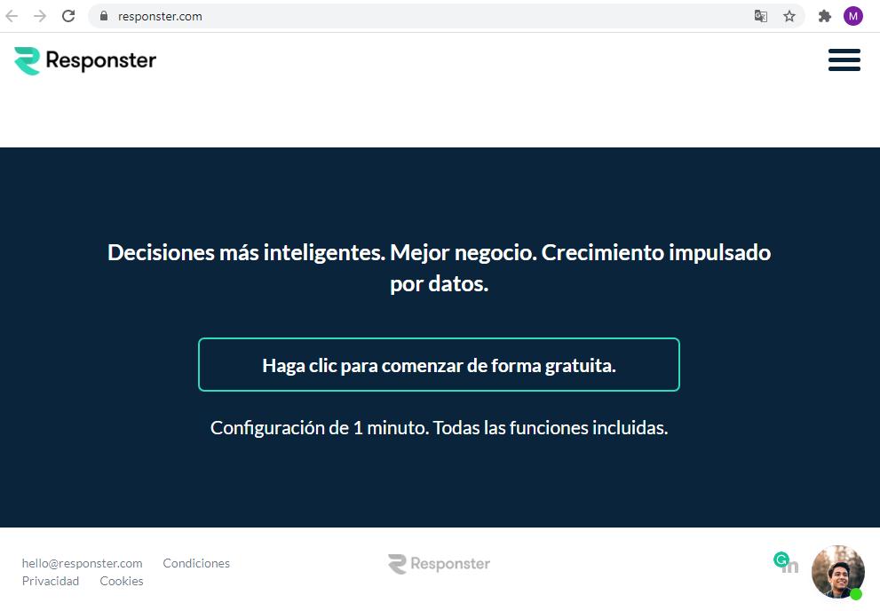 Páginas para hacer encuestas - Entrar en Responster