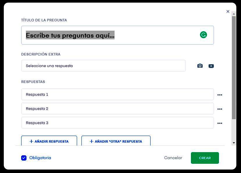 Páginas para hacer encuestas - Incluir preguntas Survio