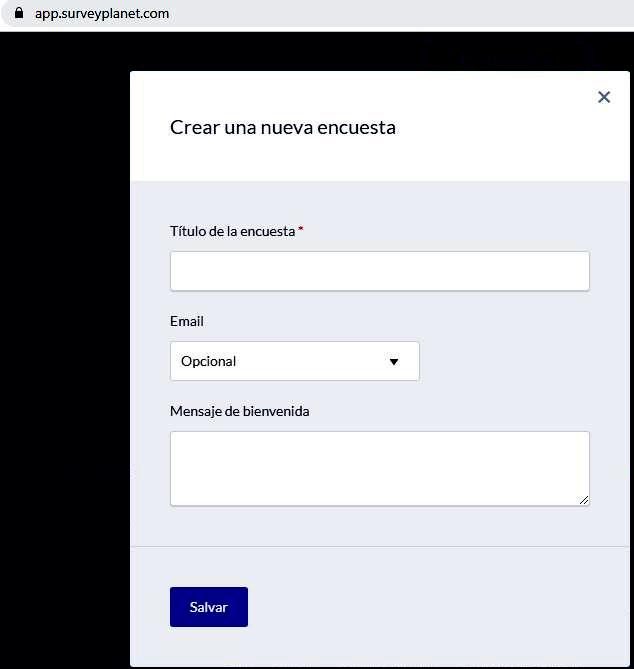 Páginas para hacer encuestas - Inicio de sesión Surveyplanet