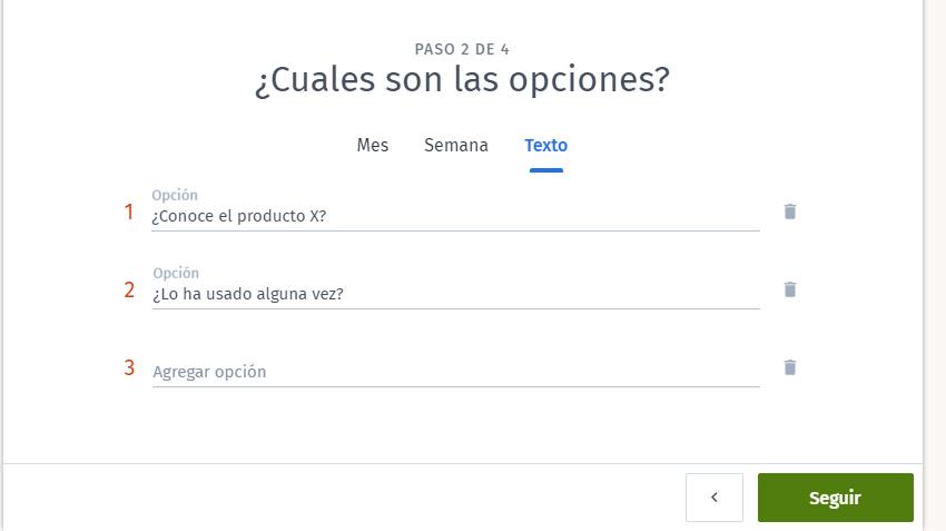 Páginas para hacer encuestas - Introducir preguntas Doodle