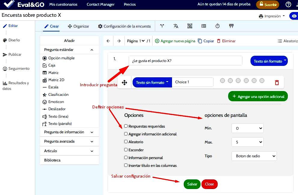 Páginas de hacer encuestas - Opciones de encuesta Avalandgo