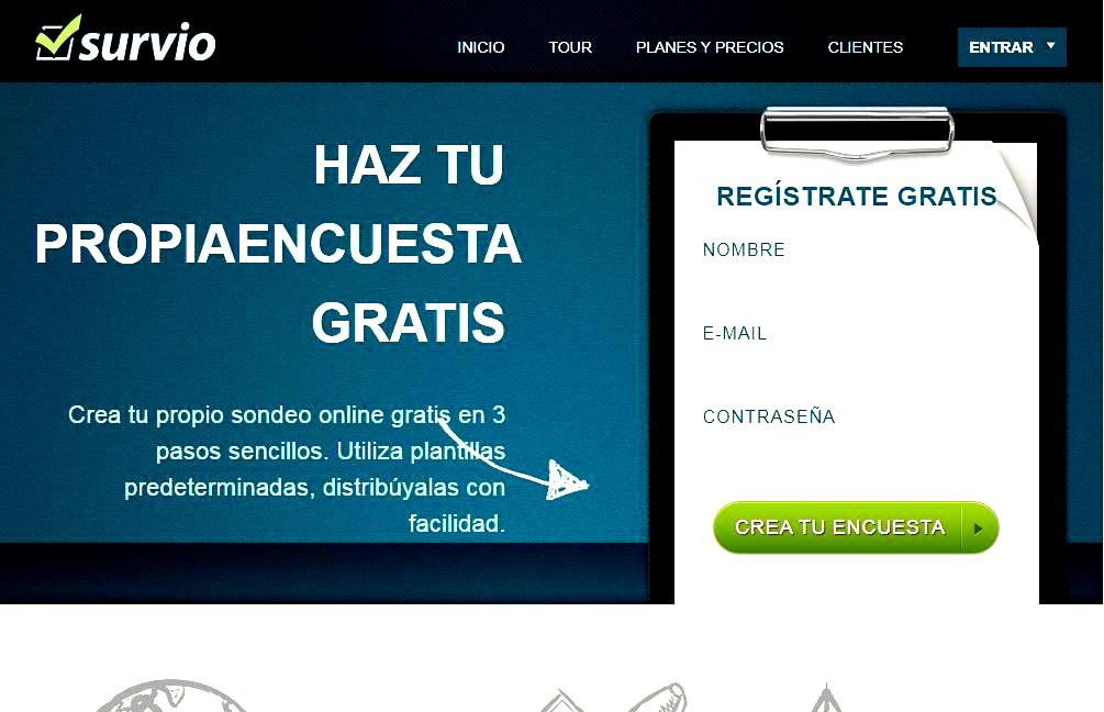 Páginas para hacer encuestas - Registro en Survio