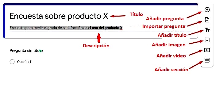 Páginas para hacer encuestas - Opciones del formulario Google Forms