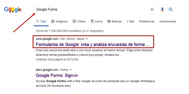 Páginas para hacer encuestas - Acceder al link de Google Forms