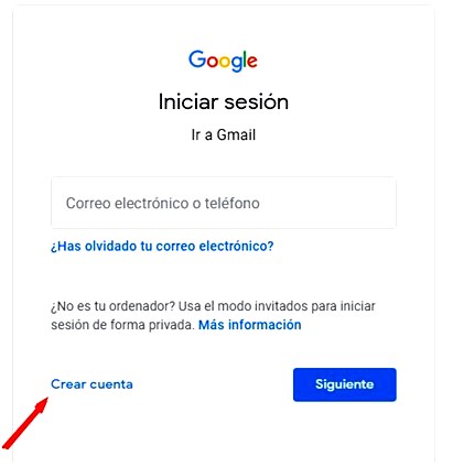 Páginas para hacer encuestas - Crear cuenta para Google Forms