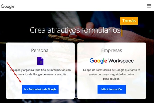 Páginas para hacer encuestas - Inicio en Google Forms