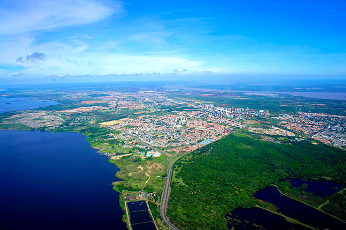 Panorámica aérea de ciudad Guayana