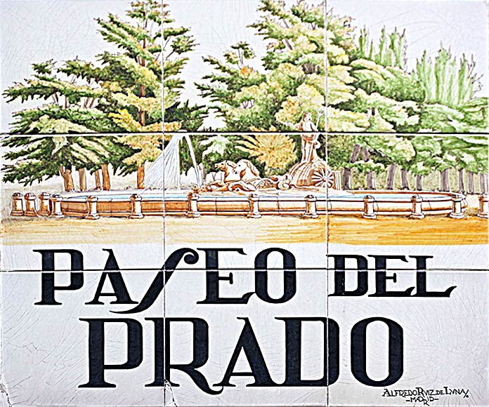 Placa del Paseo del Prado de Madrid