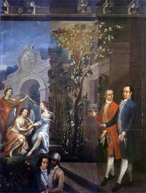 Pintores mexicanos. Miguel Jerónimo Zendejas. Fragmento de la obra El Almacén, 1797.