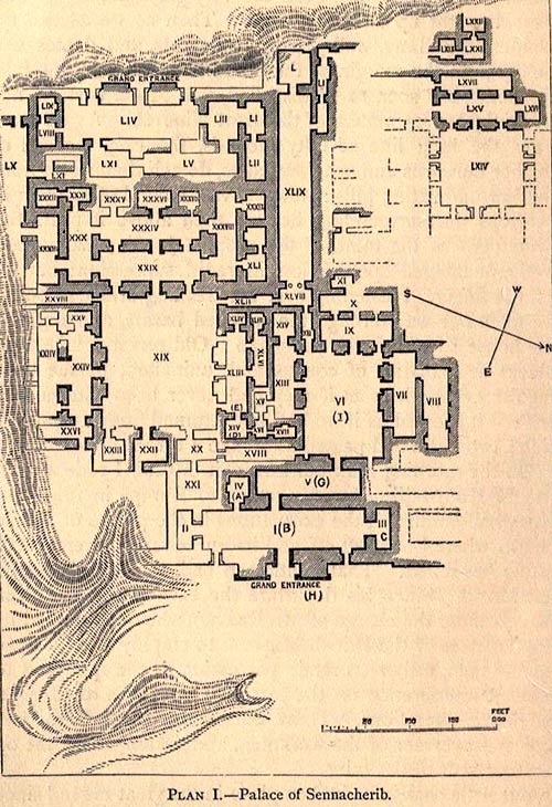 Plano del palacio de Senaquerib