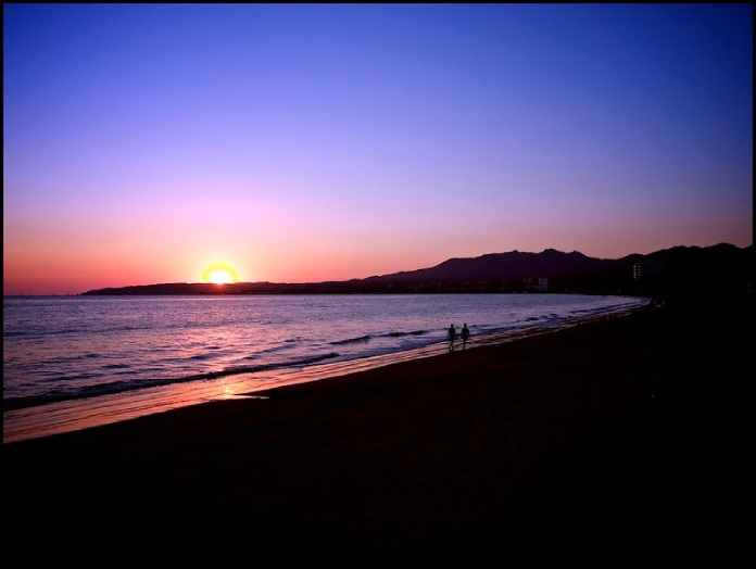 Playa Bucerías en el atardecer.