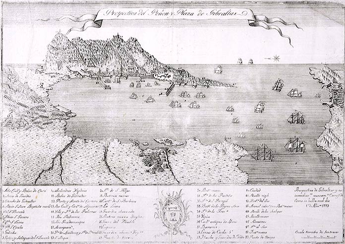 Perspectiva de Gibraltar el 1 de noviembre de 1779.