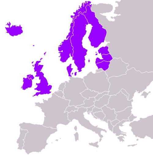 Regiones de Europa. Europa Septentrional.