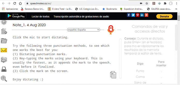 Cómo transcribir audio a texto con Speechnotes