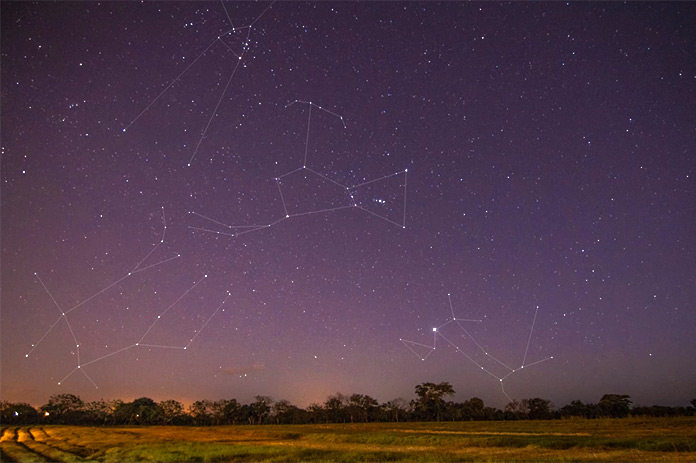 Tauro, Orión, Géminis y Can Mayor con Sirius