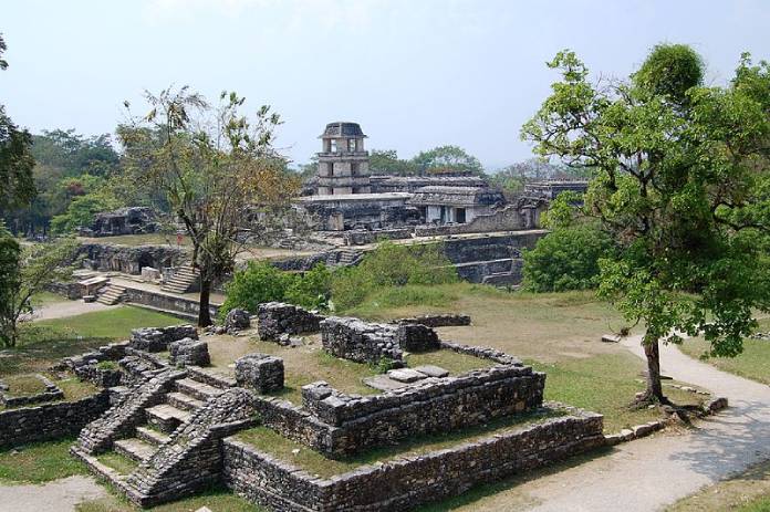 Templos mayas. Palenque. Vista panorámica. 