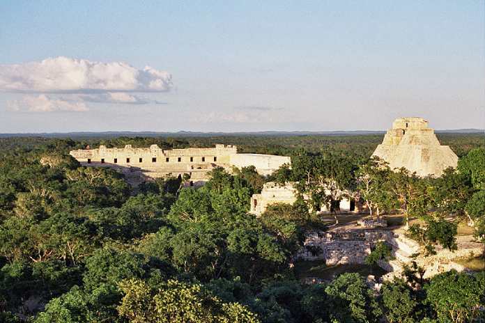 Templos mayas. Uxmal. Vista panorámica. 