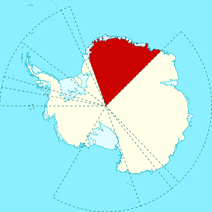 Localización de la Tierra de la Reina Maud en la Antártida.