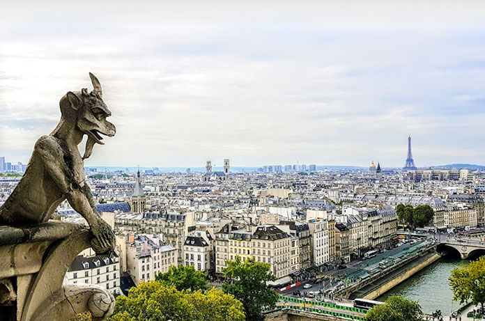 vistas de París y la Torre Eiffel